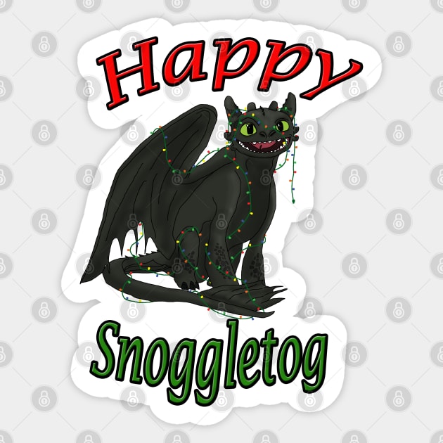 Toothless - Happy Snoggletog Sticker by tygerwolfe